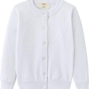 Girls' Cardigans Sweater Cotton School Uniforms Button Solid Long Sleeve